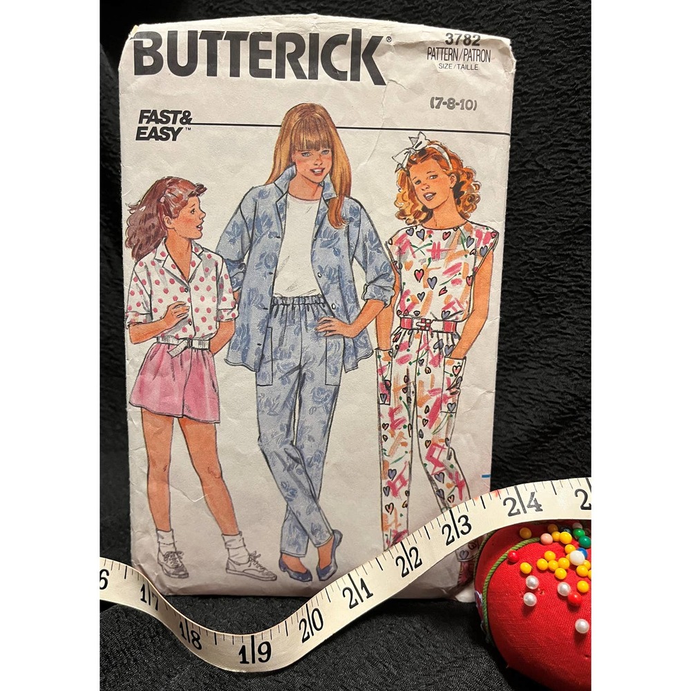 Butterick 3782 Fast Easy 7-8-10 Un-cut Factory Folded Girl's